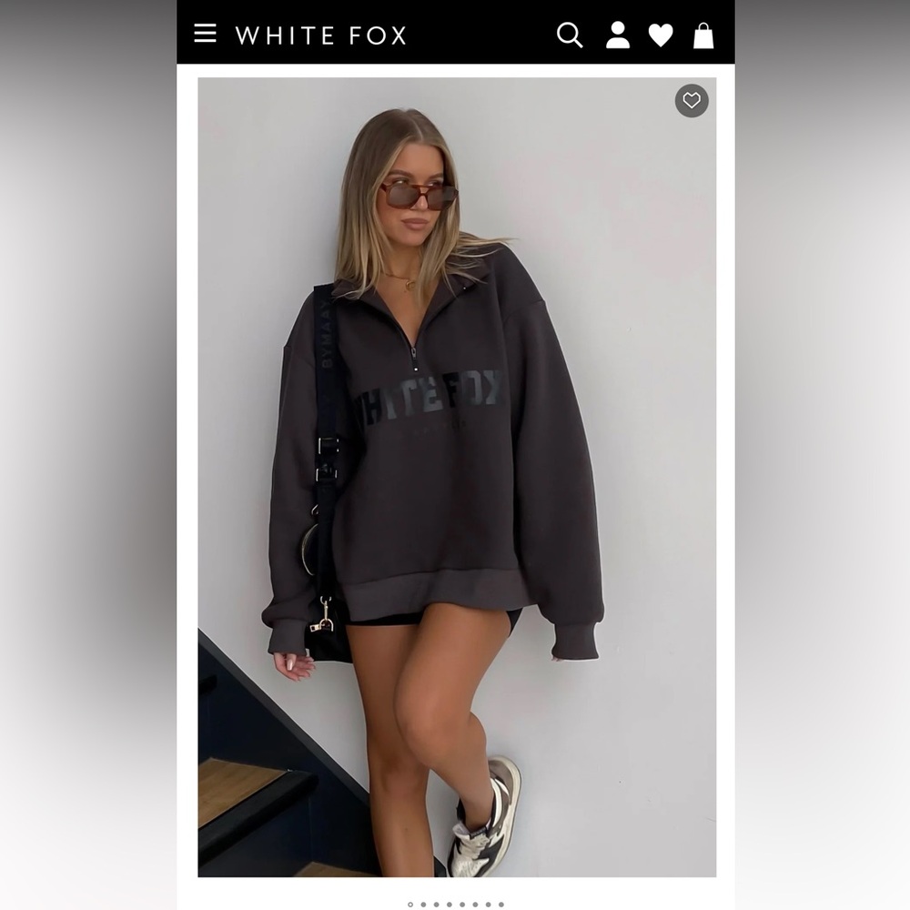 WHITEFOX-High Standard Zip Front Sweater Shadow size M/L —Only worn twice!